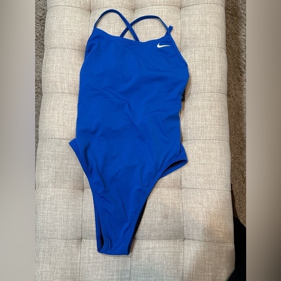 Nike Lace-Up Tie-Back Swimsuit (NWT) Size: 12 Brilliant Blue - Picture 3 of 7